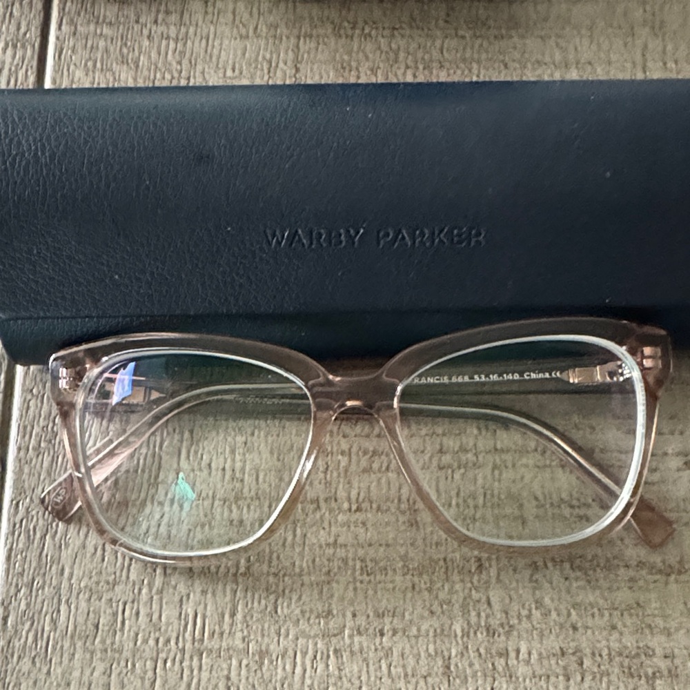 Warby Parker Transparent Blush Eyeglasses